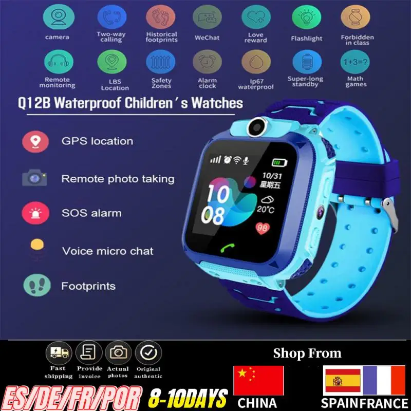 Детские Смарт-часы Q12 с играми GPS позиционирование трекер 1 44 дюйма кнопка SOS