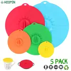 Крышки силиконовые, растягивающиеся, многоразовые, миска для микроволновой печи, 5 шт.