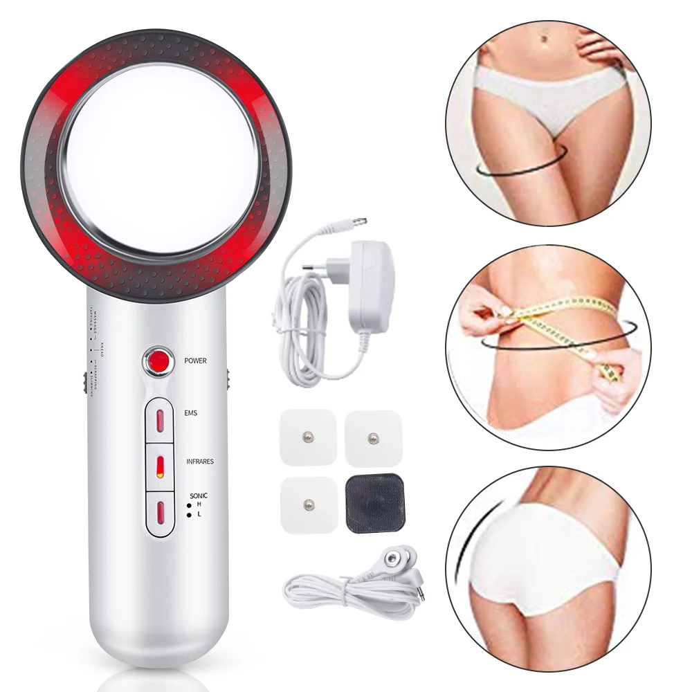 Satin Al 3 In 1 Ultrason Yüz Vücut Zayıflama Masajı Fat Burner Makinesi Kilo Kaybı Araçları Kavitasyon Yüz Güzellik Enstrüman Cihazı