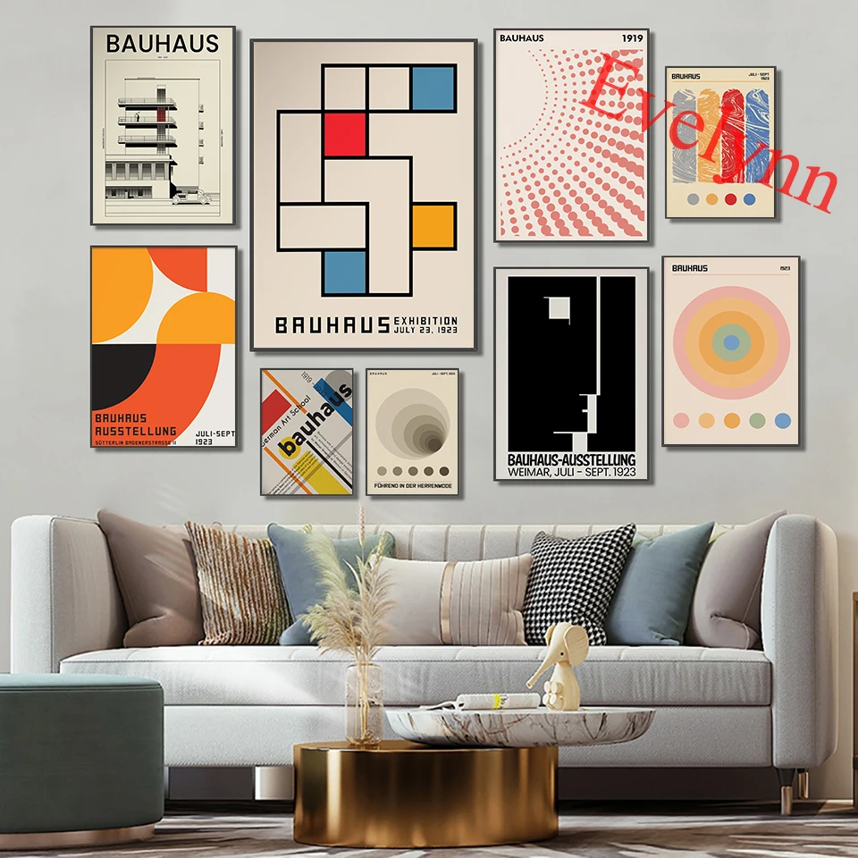 

Bauhaus Museum Exhibition Poster, Bauhaus Art Print, Gallery Wall Modular Pictures Vintage Wall Decor, Bauhaus Poster Home Decor