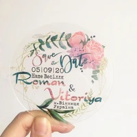 10pcs round shape save the date card cute acrylic greeting invitation cards personalize design on sale