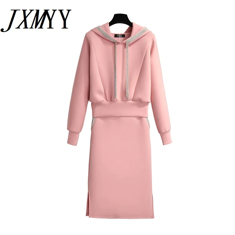 

JXMYY Sweater Skirt Two-Piece Set 2021 New Autumn And Winter Fashion Women's Light Cooked Style Small Fragrance Spring Suit