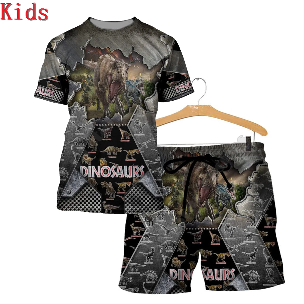 

Love Dinosaur 3D Printed T Shirts And Shorts Kids Funny Children's Suit Boy Girl Summer Short Sleeve Suit Kids Apparel 09