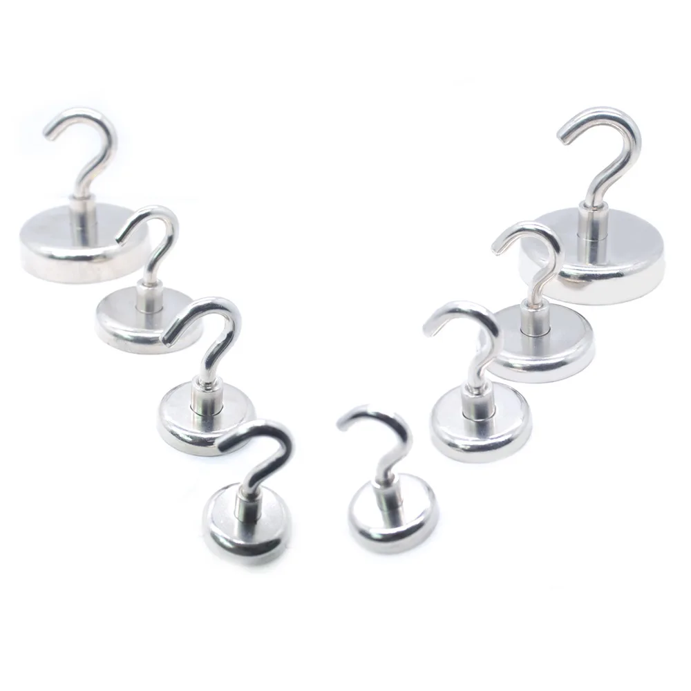 

3pcs Heavy Duty Magnetic Hooks Strong Neodymium Magnet Hooks for HomeKitchen Workplace D42mm Hold up to 150Pounds WY