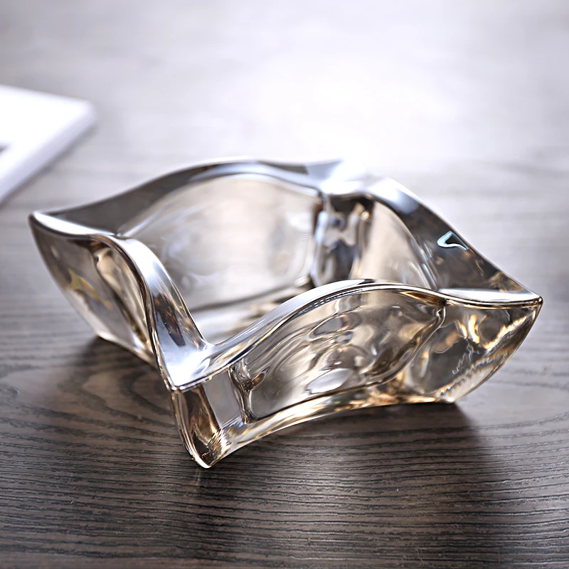 Хрустальная Квадратная Пепельница стеклянная индивидуальная трендовая