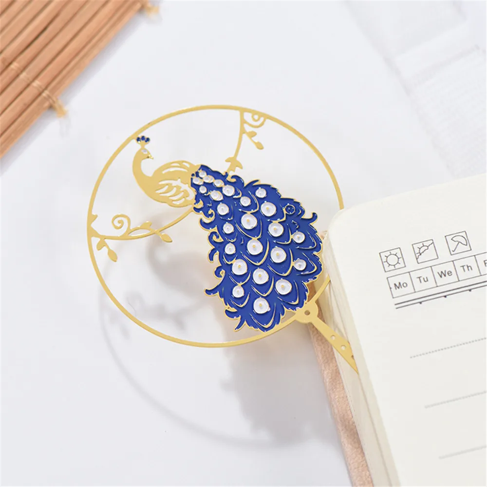 

1PC Chinese Style Retro Metal Bookmark Peacock Pendant Hollow Bookmark Tassel Pagination Mark Stationery Supply Gift Wholesale
