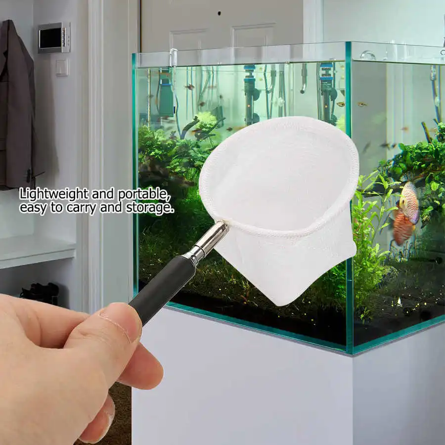 Adjustable Mini Fishing Net Pole for Aquarium Tank Shrimp Folding Landing Round Square Fly |