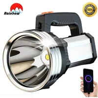 500000lm 1500m lonag range 100w most powerful led flashligh portable spotlights usb recharge searchlight outdoor tactical torch
