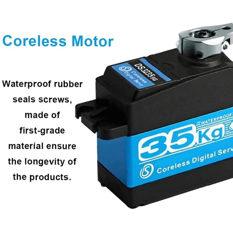 

Y1AE 1 шт. 35 кг сервомотор с большим крутящим моментом, металлический цифровой водонепроницаемый сервомотор с шестерней и сервоприводом из нержавеющей стали для роботов «сделай сам»