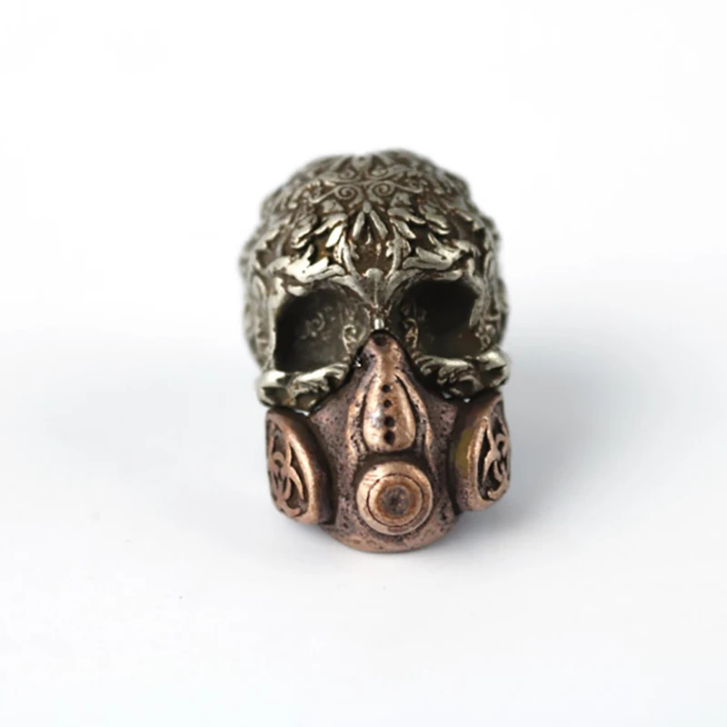 EDC инструменты латунный нож бусины резьба Череп Бусы на шнурок из Паракорда