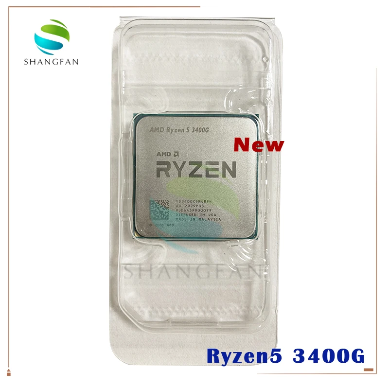 Новый процессор AMD Ryzen 5 3400G R5 3 7 ГГц четырехъядерный восьмипоточный 65 Вт YD3400C5M4MFH