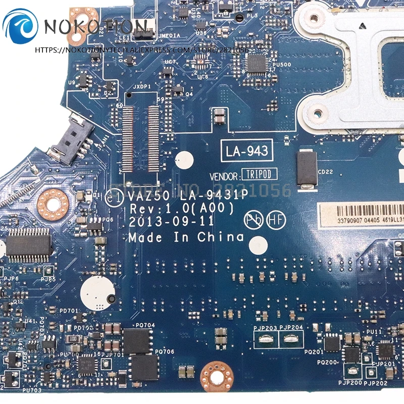 NOKOTION VAZ50 LA 9431P для Dell Latitude E7240 Материнская плата ноутбука I7 4600U Процессор CN 0X9Y17