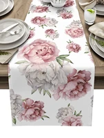 vintage flowers watercolor modern table runners holiday party wedding decoration tablecloth living room dining table accessories