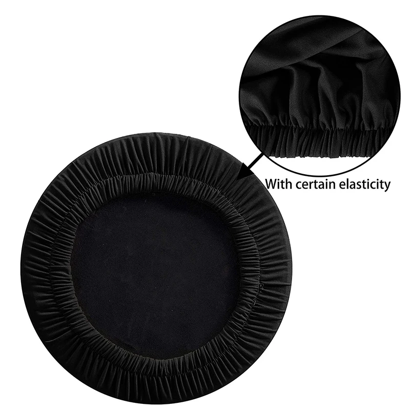 

4 Pack Round Bar Stool Covers - Super Soft and Washable Elastic Stool Cushion Slipcover for Bar 12-14 inch Chair-Black