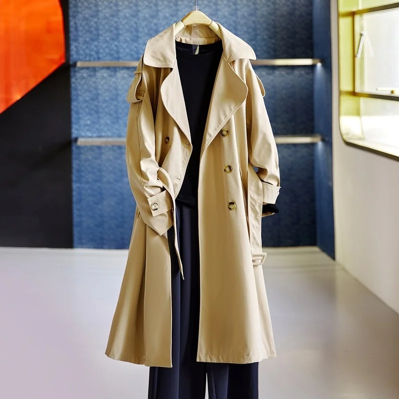 

Long temperament windbreaker coat women's spring and summer 2021 new Korean mature fashion elegant middle coat