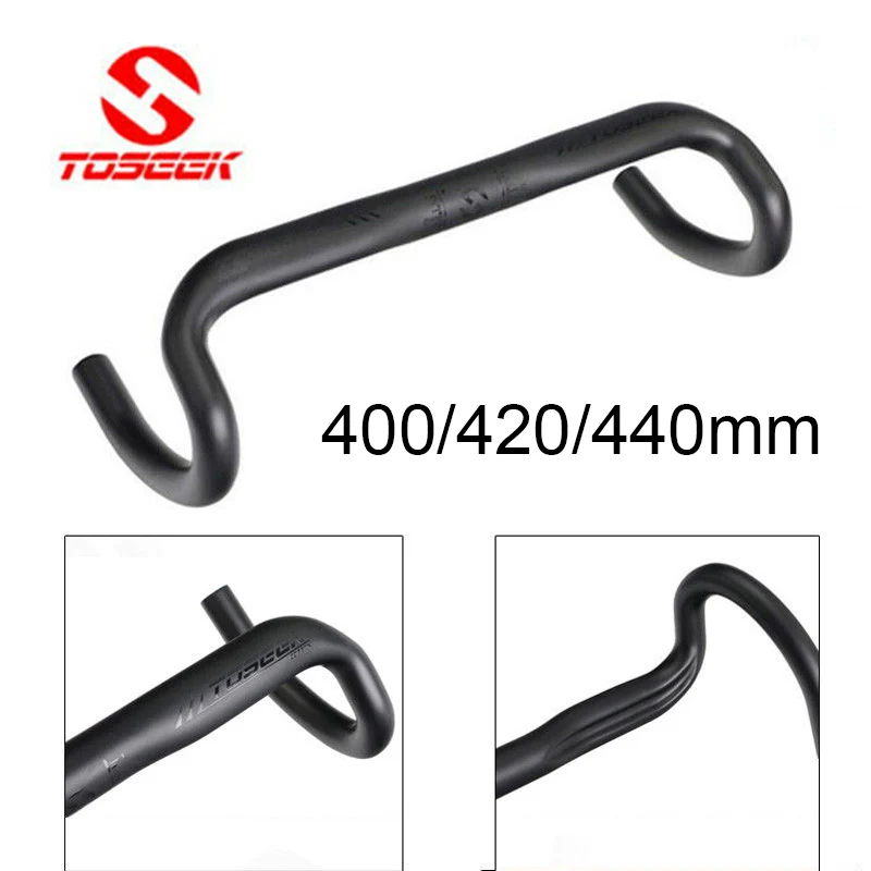 

TOSEEK углеродного волокна согнутый руль 31,8 мм Дорожный велосипед удлинитель для головок рукоятка гоночный руль велосипеда 400/420/440 мм SuperLight Ве...