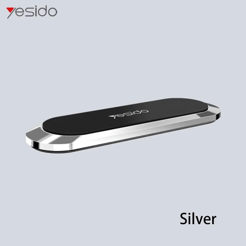 Silver Yesido Мини магнитный автомобильный держатель для телефона в форме полосы подставка для iPhone samsung Xiaomi huawei металлический магнит gps автомобильный держатель приборной панели - Цвет: Silver