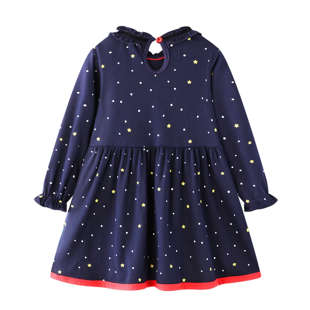 Рождественское платье принцессы для девочек в горошек с принтом снеговика