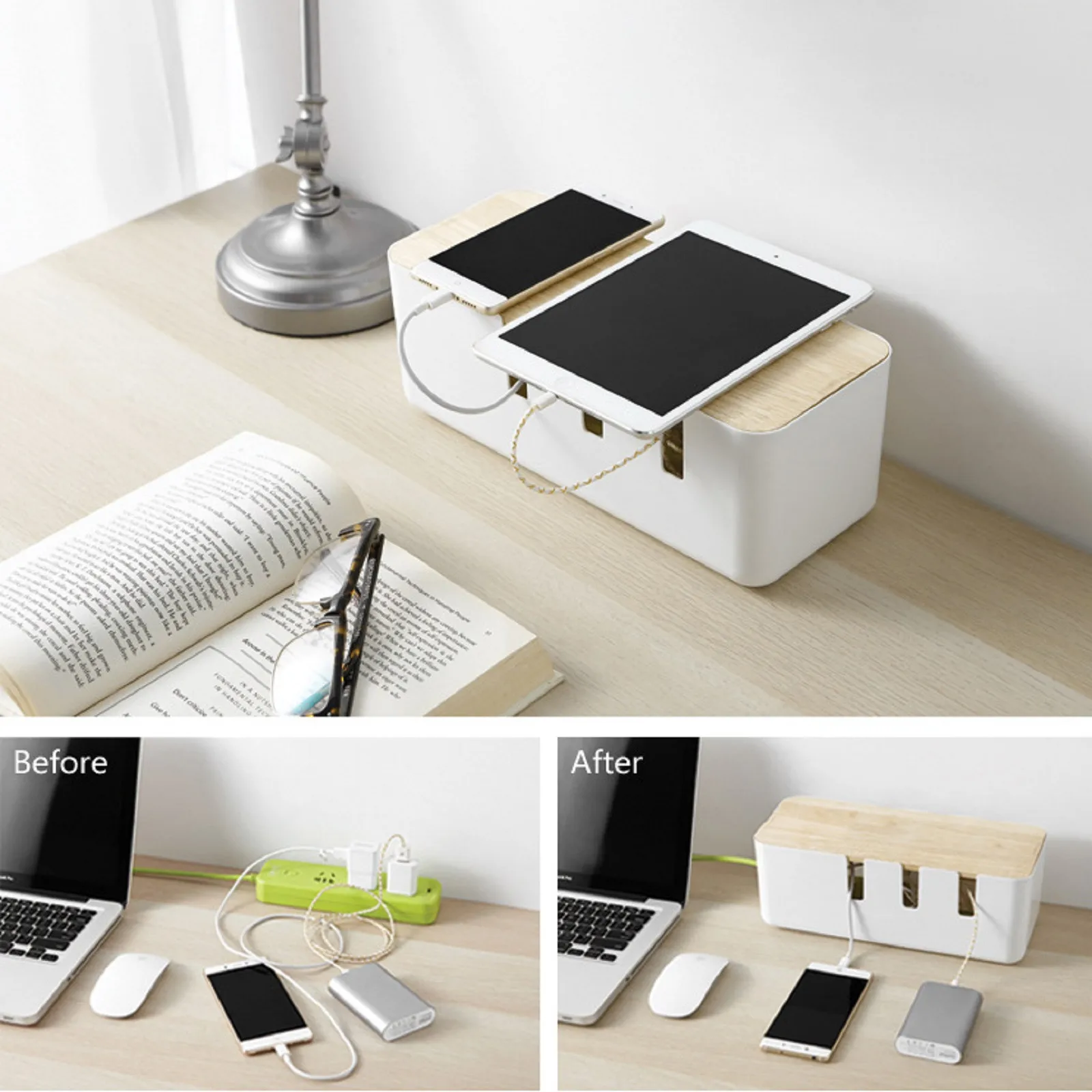 

Popular Multifunctional Convenient Home Storage Box Bins Cable Tidy Storage Box Power Switch For Organizers To Save Space 2021