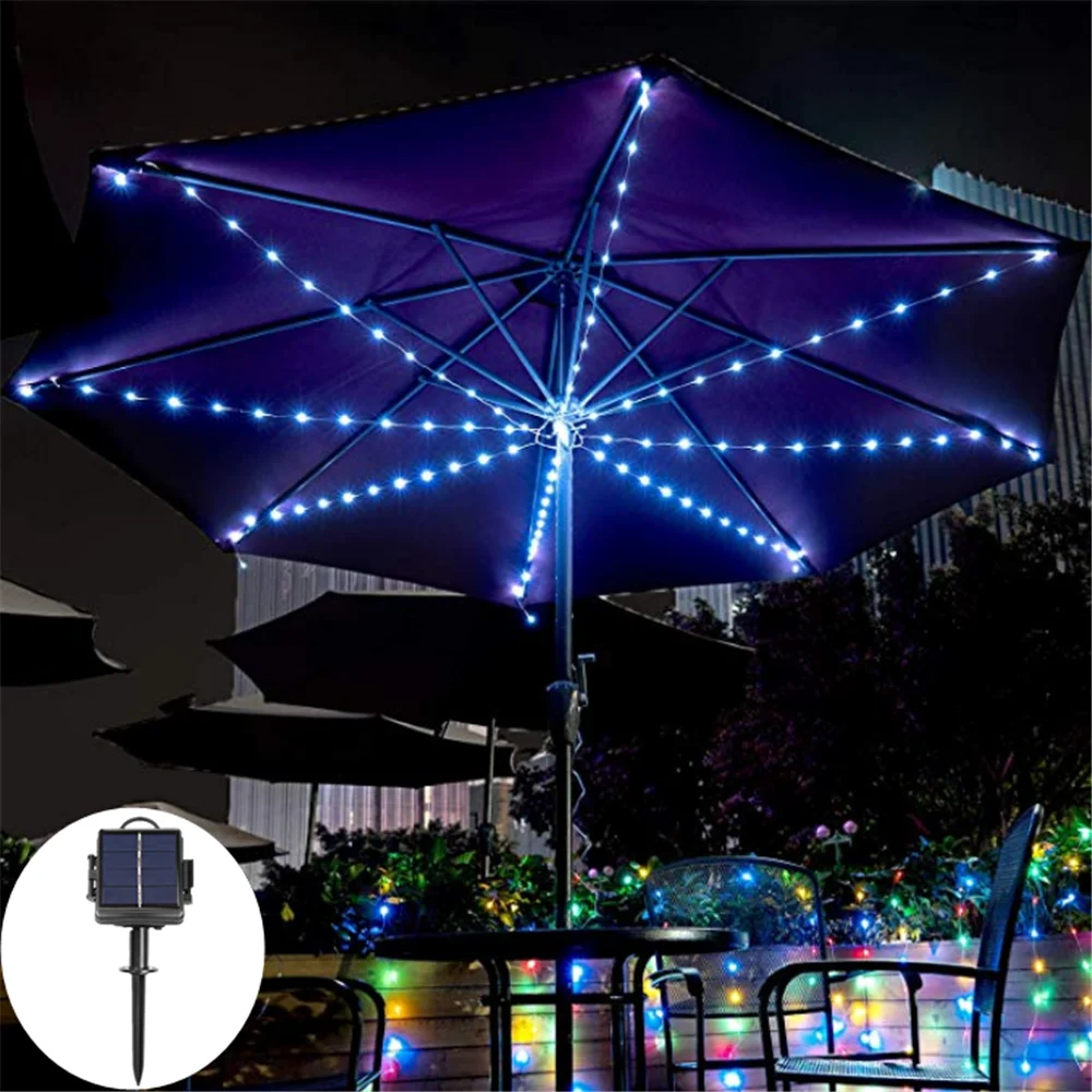 104 светодиодный Сказочный светильник на солнечной батарее зонтик уличный