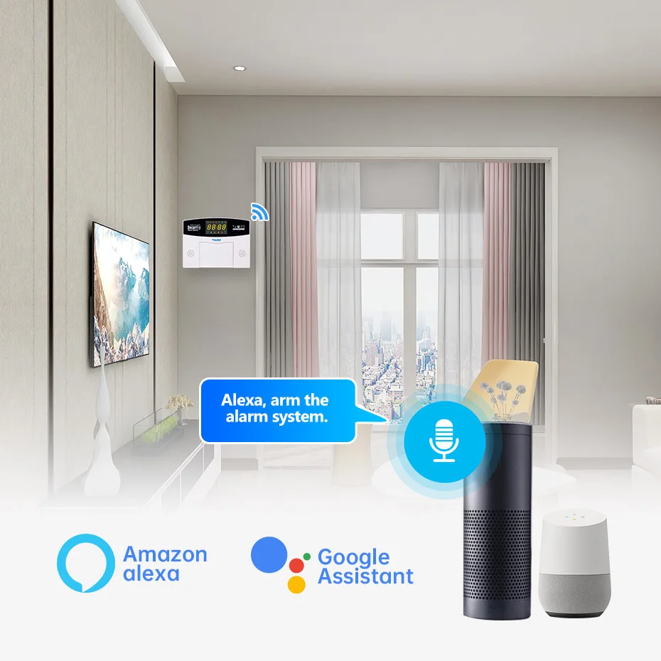 Смарт-система сигнализации TOWODE W210 Tuya Wi-Fi GSM с ЖК-дисплеем | Безопасность и защита