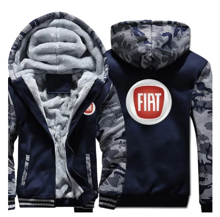 

2020men Hoodies winter Thicken male for FIAT Sweatshirts for men Winter hoodies zipper Coat