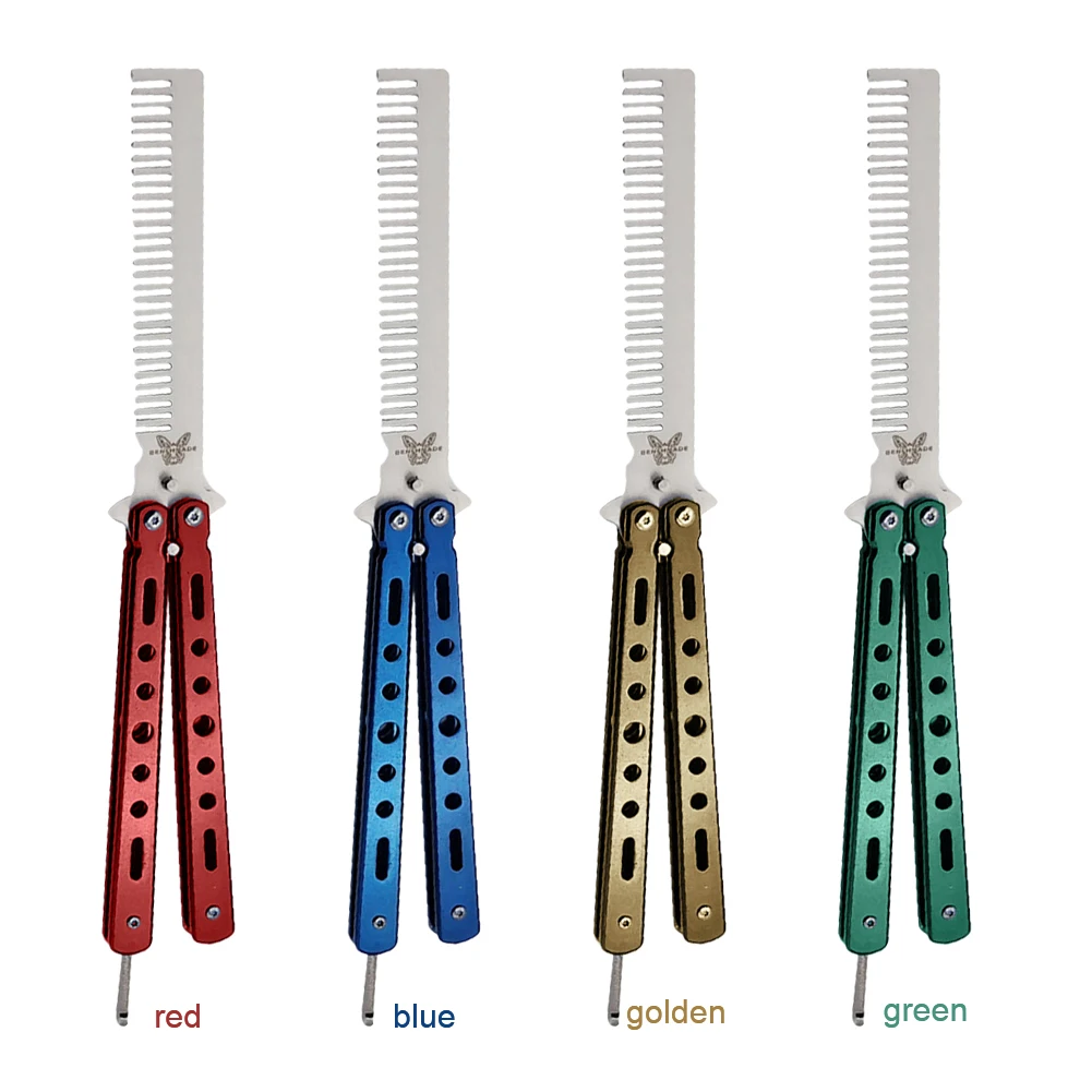 

Foldable Comb Practice Training Butterfly Knife Brushes Hairdressing Tool