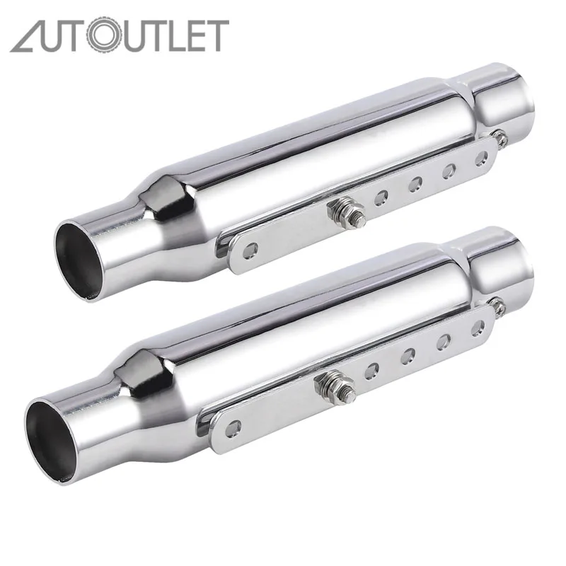 Универсальный мотоциклетный глушитель AUTOUTLET серебристый для выхлопной трубы 12
