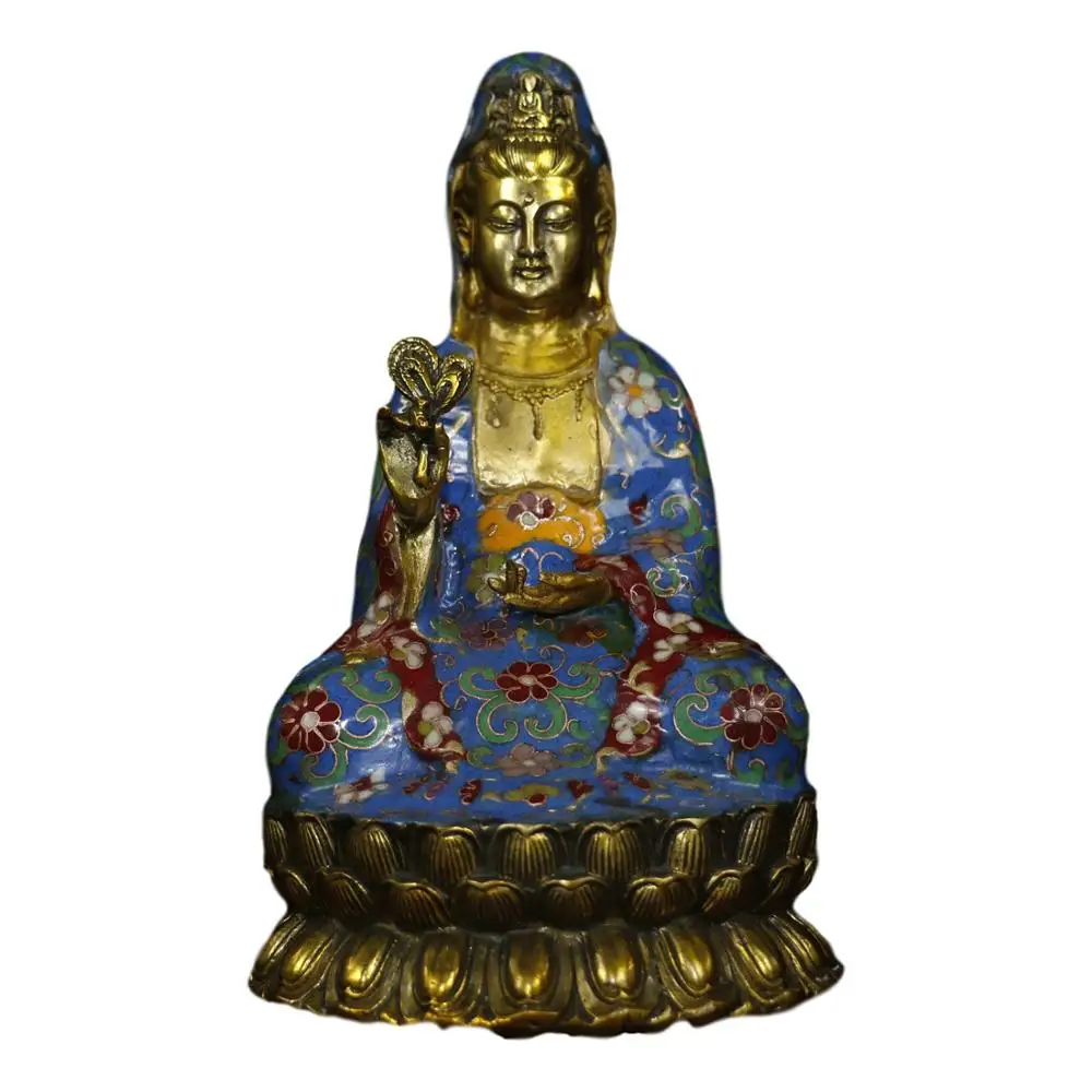 LaoJunLu бронзовые Перегородчатые Guanyin Bodhisattva имитация антикварной бронзы коллекция