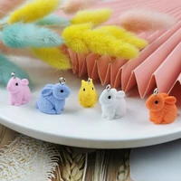 10pcs cartoon character resin rabbit charms pendant jewelry findings diy handmade making earrings necklace keychain accessories