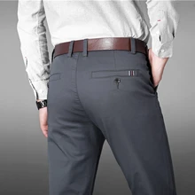 Pantalon de marque décontracté pour homme, coupe droite, classique, quatre saisons, haute qualité, taille 38 40 42 44 46, 2021  (4)