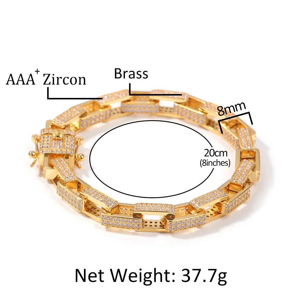

Hip-hop Fashion Square Box Chain Clasp 8mm Cuban Chain Necklace for Men Gold Silver Color Hipster Clavicle Jewelry Dropshipping
