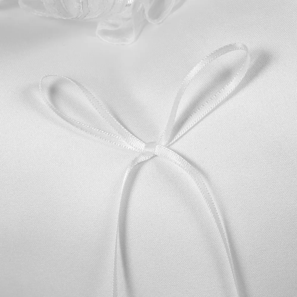 Свадебные украшения 7*7 дюймов белое кружевное атласное обручальное кольцо с