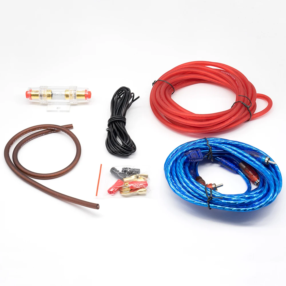 Автомобильный усилитель сабвуфера 10GA кабель питания аудиоколонка комплект