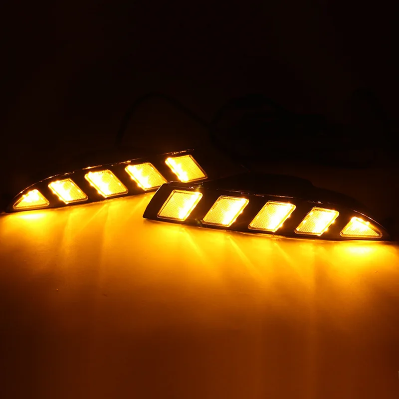 

2 Color LED DRL Daytime Running Light with Fog Light Turn Signal Lamp Assembly for Scirocco 2014-2015