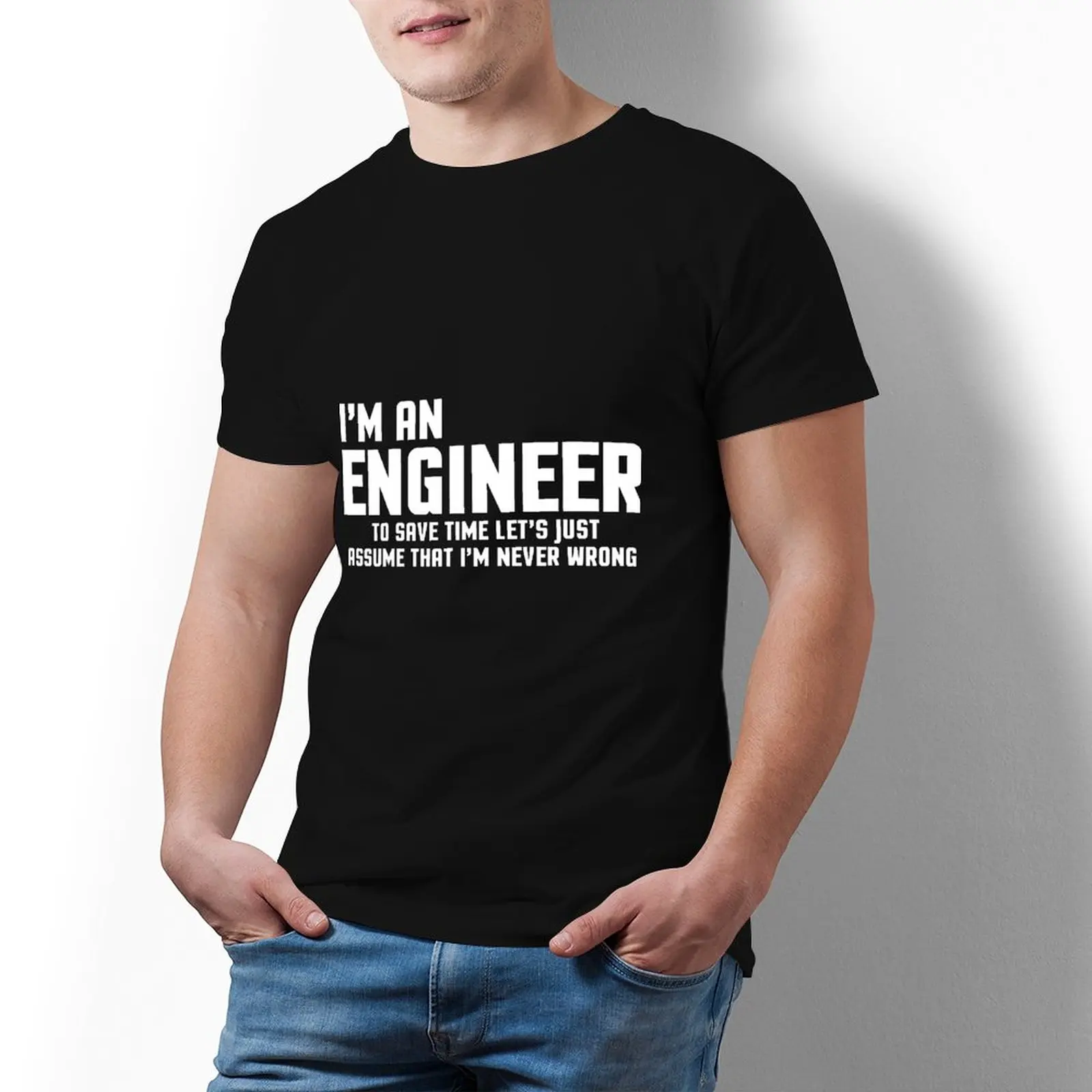 

Men Engineer T Shirt Fashion 100 Percent Cotton Print Tee Shirt Short-Sleeve Streetwear T-Shirt Plus Size