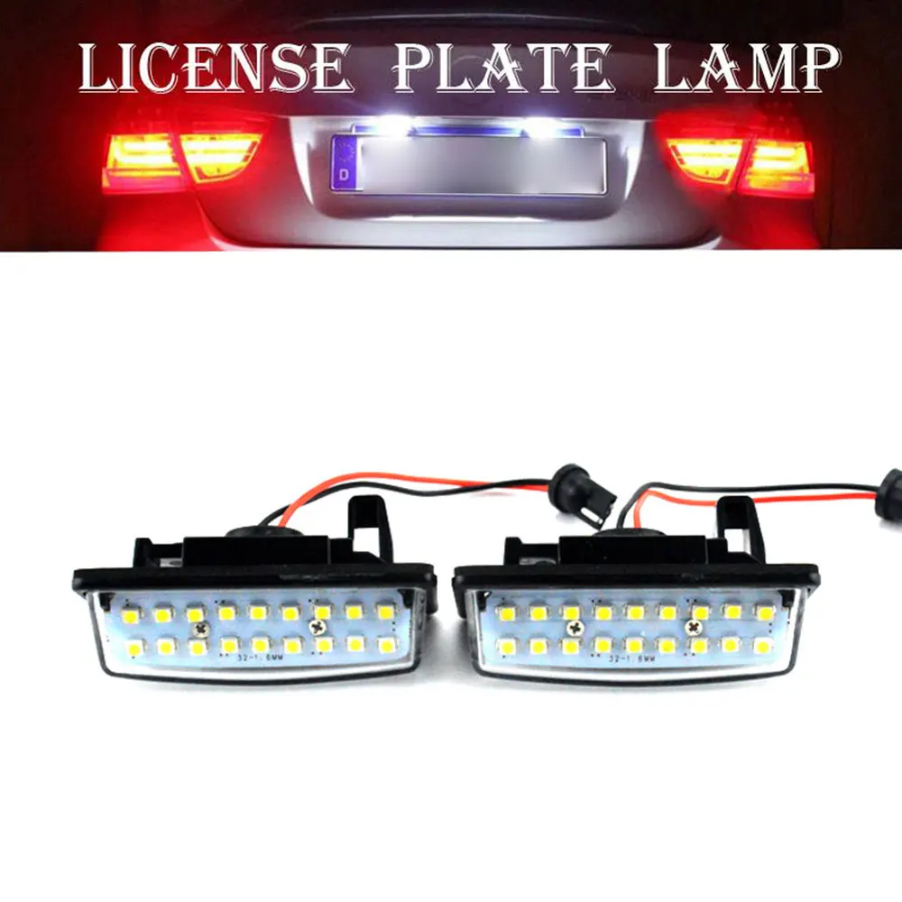 2 шт. 12V 18SMD Светодиодный автомобильного номерного знака светильник лампы для Nissan