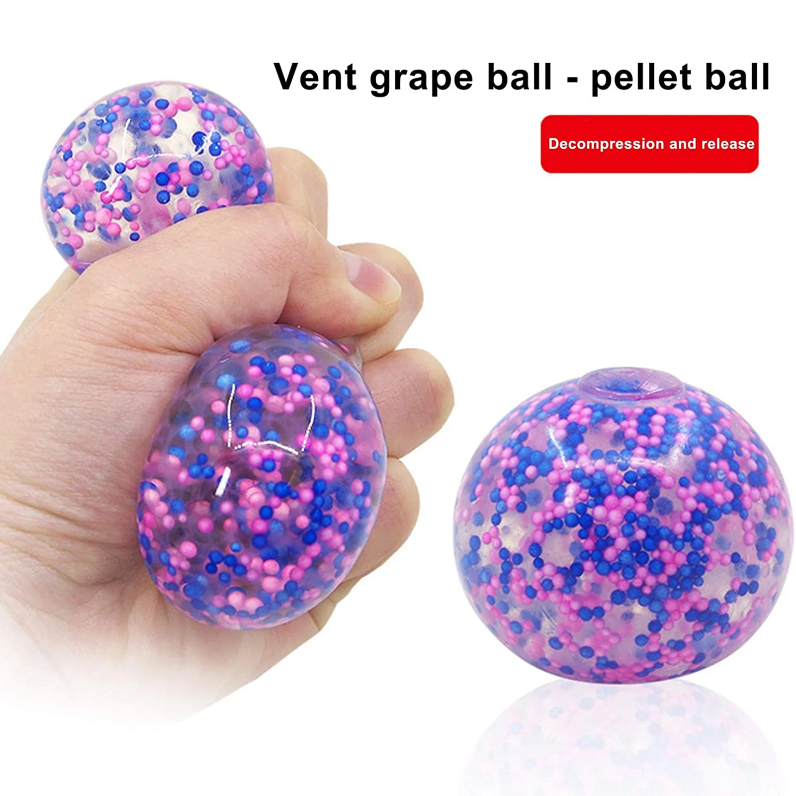 

Decompress Vent Ball Stress Ball Squeeze Relax Jelly Beads Colourful Toy hand Anti-stress Relief Pressure Ball