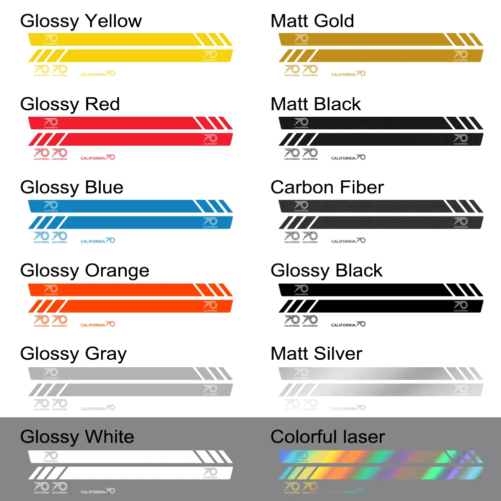 

2 uds. Para Volkswagen Multivan T5 T6, pegatinas de Tuning para carrocera de coche, edicin de California, 70 aos de rayas latera