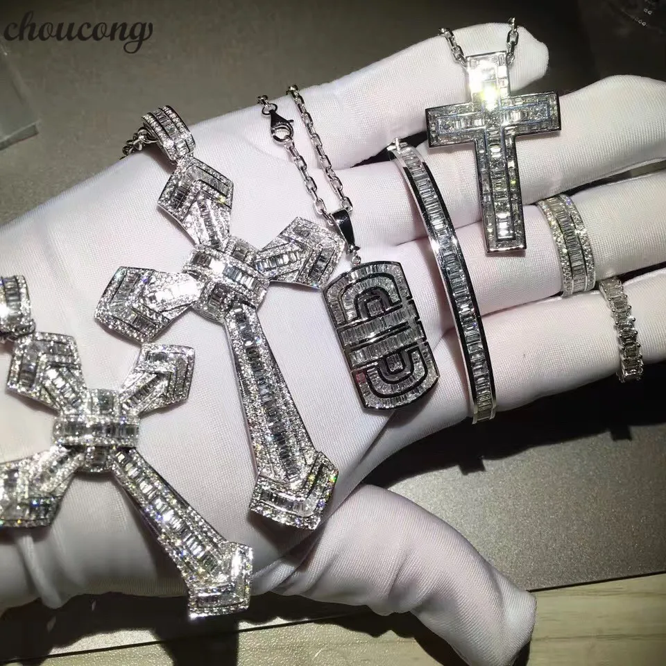 Кулон с большим крестом choucong AAAAA кулон из стерлингового серебра 925 пробы