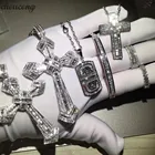 Роскошный большой кулон-Крест choucong AAAAA с фианитом, Очаровательное ожерелье из стерлингового серебра 925 пробы для женщин и мужчин, вечерние свадебные ювелирные изделия