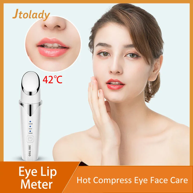 

Vibration Heated Eye Massager Face Lifting Firming Anti Wrinkle Drak Removal Electric Massage Pen Eye And Lip Meter Care Device