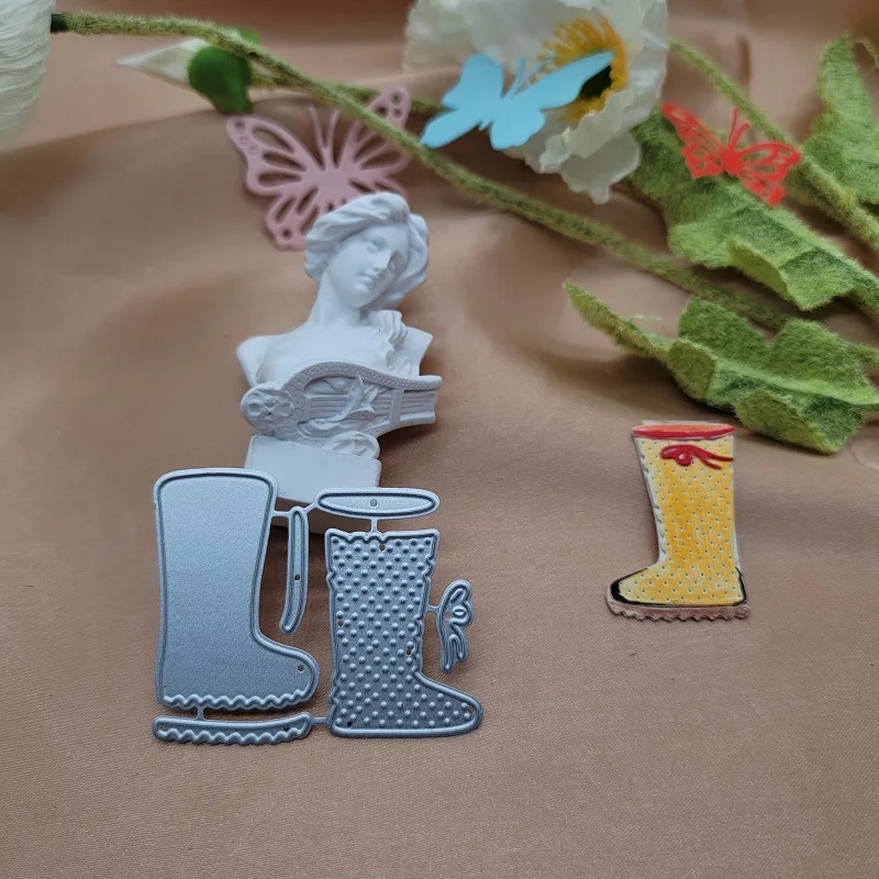 

Shoes Cutting dies Christmas gift card mold scrapbook seal DIY manual mold home album Christmas stocking