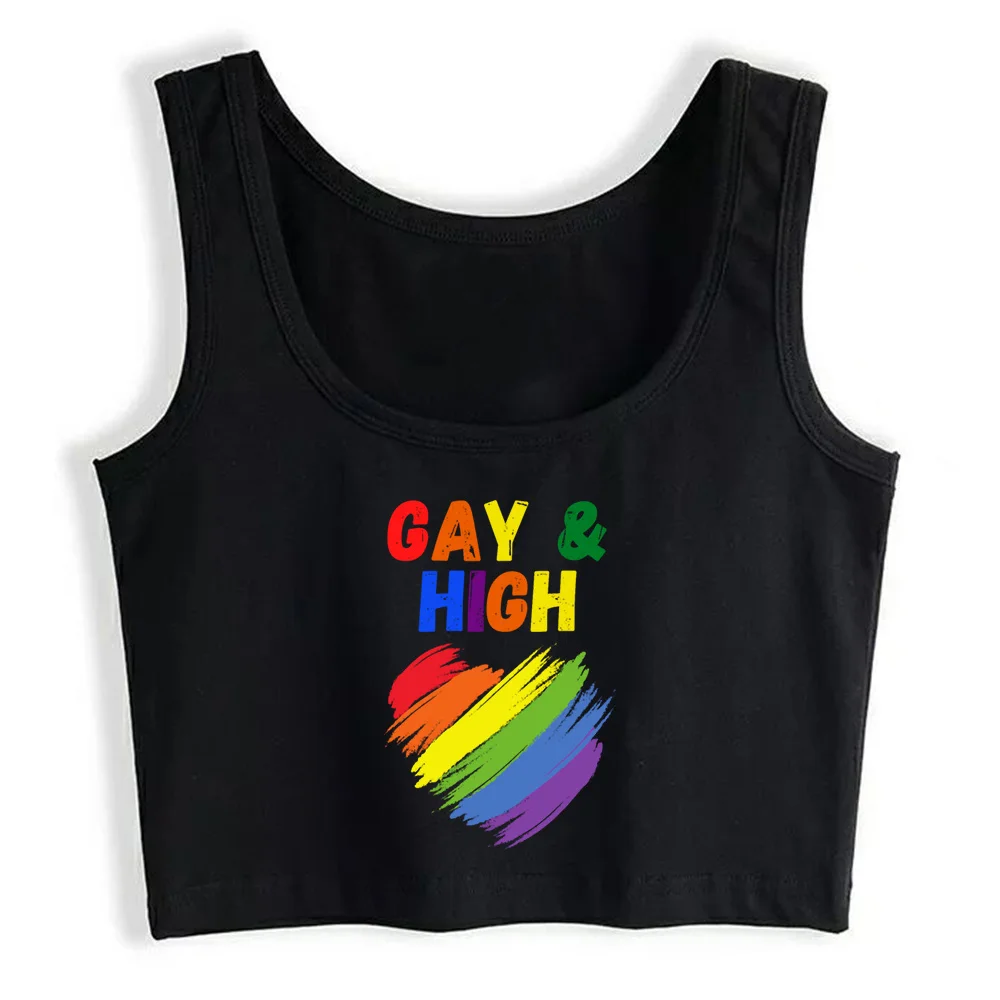 

Crop Top Women Gay High Emo Grunge Y2k Aesthetic Tank Top Female Clothes