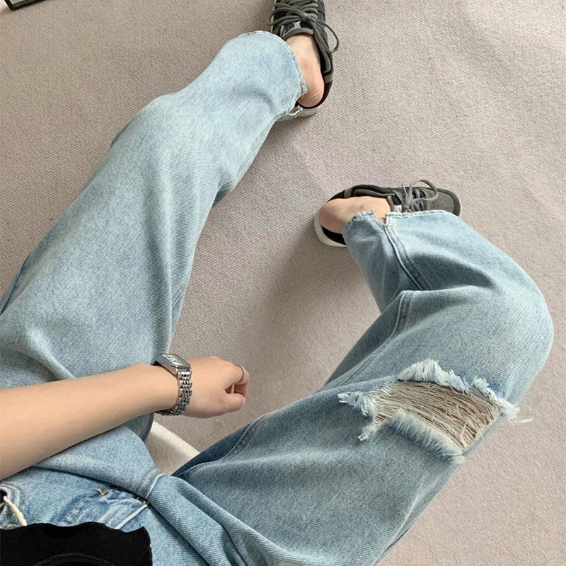 

Jeans Woman High Waist Jean Y2k Plus Size Pants Streetwear Summer Ripped Mom Jeans Femme Spijkerbroeken Dames