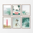 Настенная Картина на холсте морской пляж пальмы морской пейзаж скандинавские плакаты и принты настенные картины для декора гостиной