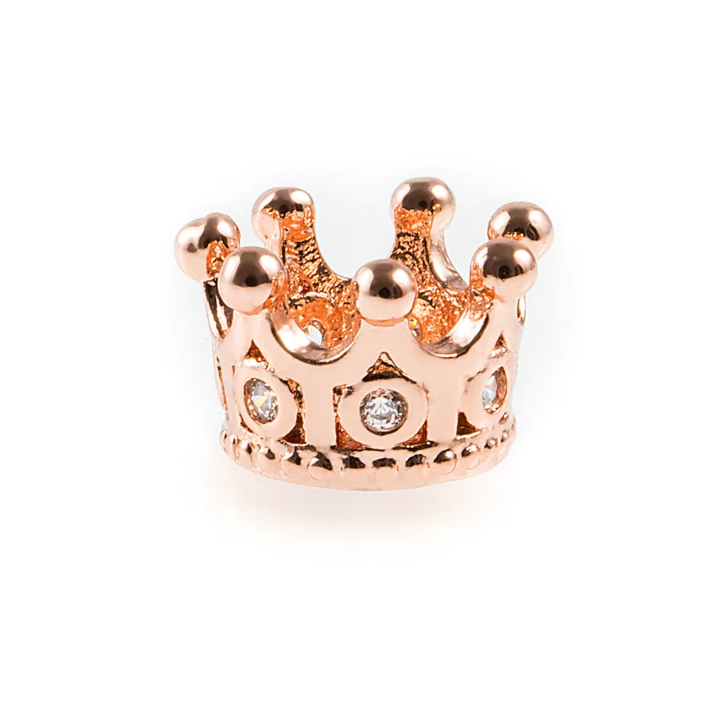 

5pcs/lot NEW Charms Metal natural Stone crystal CZ Zircon Crown DIY Beads Men Bracelet beadwork accessories for jewelry making