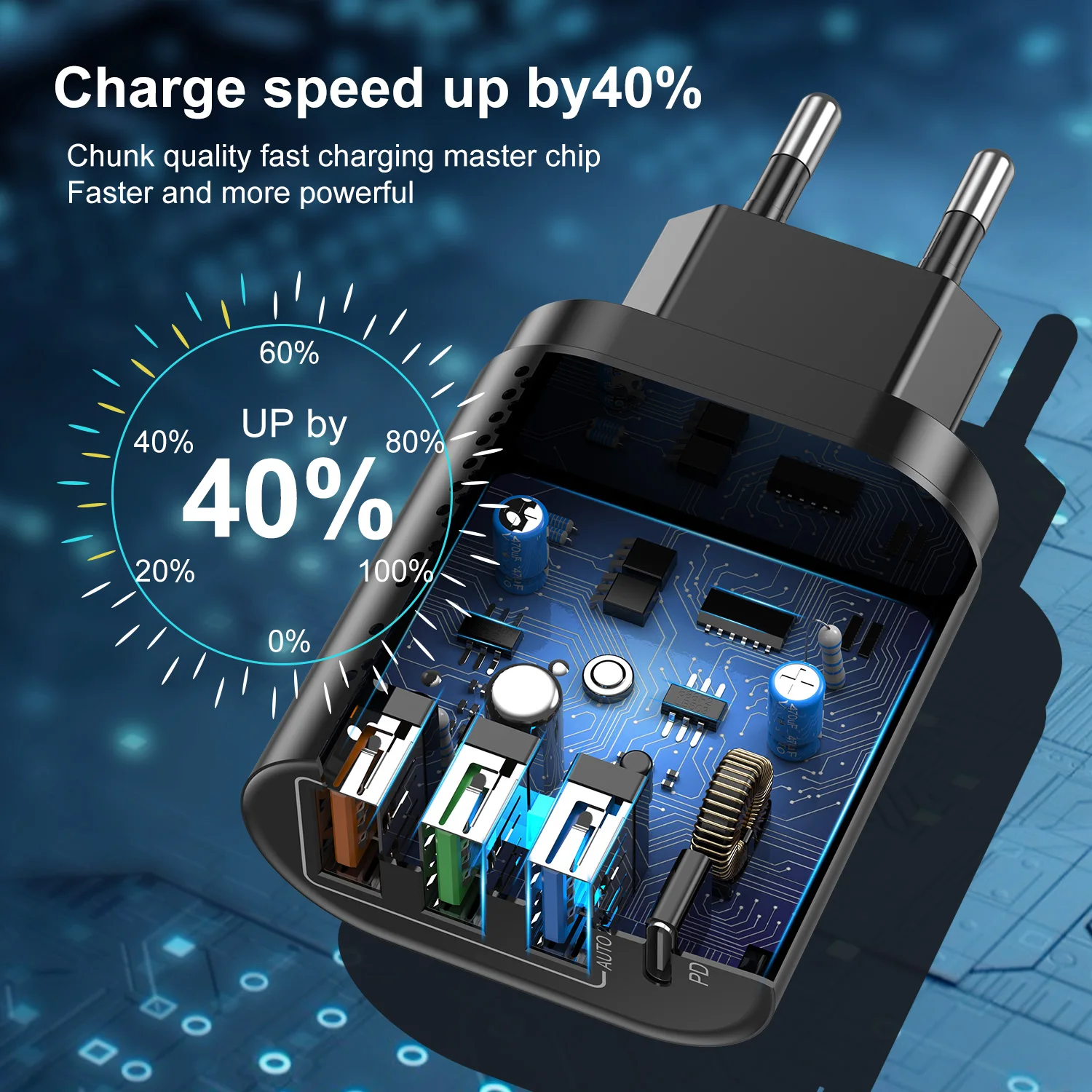 Зарядное устройство типа C PD 48 Вт USB для iPhone 13 12 Pro Max Mini Quick Charge QC3.0 2.4A Быстрая
