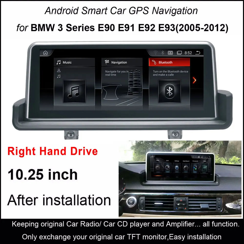10 25 &quotсенсорный Android автомобильный мультимедийный плеер для BMW 3 серии E90 E91 E92 E93