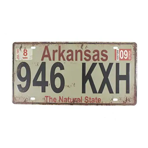 

The Natural State 6x12 Inch Retro Vintage Auto License Plate Tin Sign